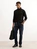 Solid Turtle Neck T-Shirt | Black