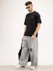 Oversized Fit Half Sleeve T-Shirt | Black