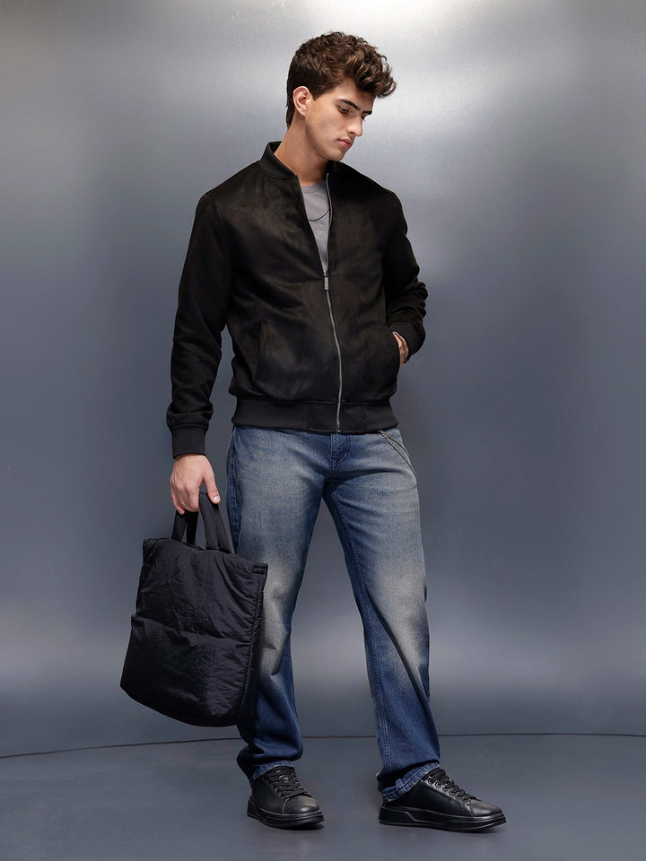 Men's Casual Bomber Jacket  | Black