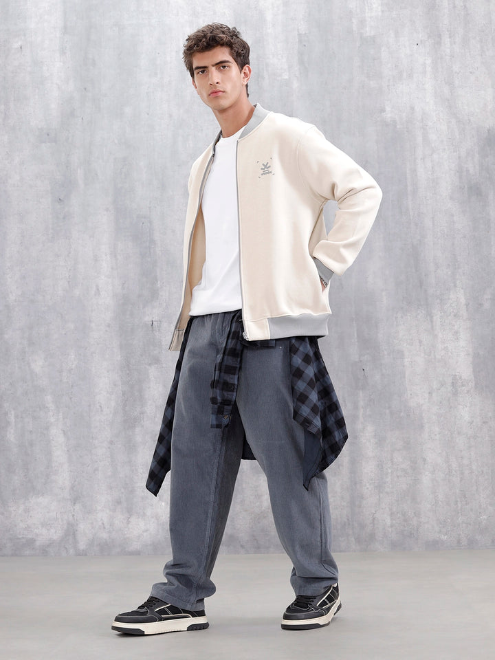 Men's Casual Zip-Up Jacket With Contrast Trim | Tapioca