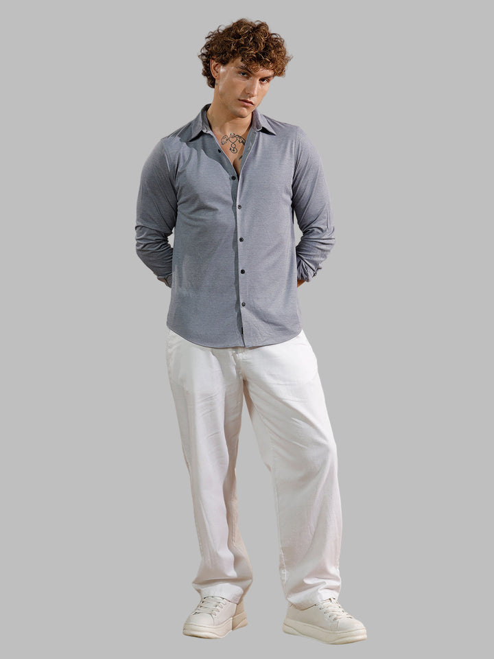 Solid Stretch Slim Fit Shirt | Grey
