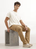 Solid Straight Fit Cargo Trouser | Khaki
