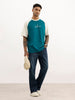 Classic Colourblock Raglan Collar T-Shirt | Green