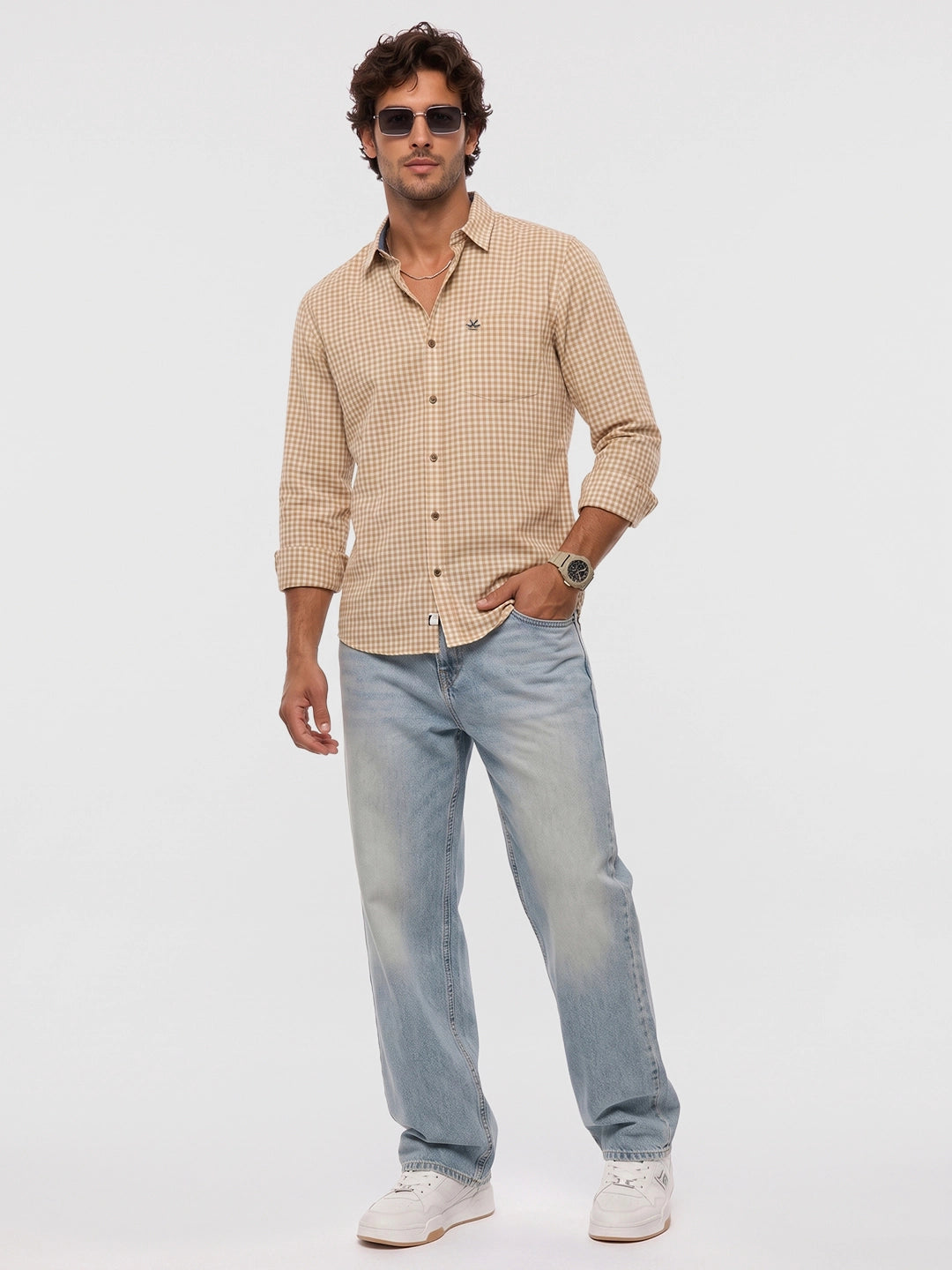 Classic Full Sleeve Checkered Shirt | Yellow