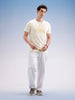 Slim Fit Textured T-Shirt  | Yellow