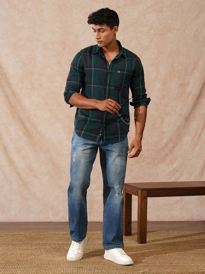 Mildly Distressed Anti Fit Jeans | Blue