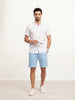 Solid Slim Fit Half Sleeve Shirt | White