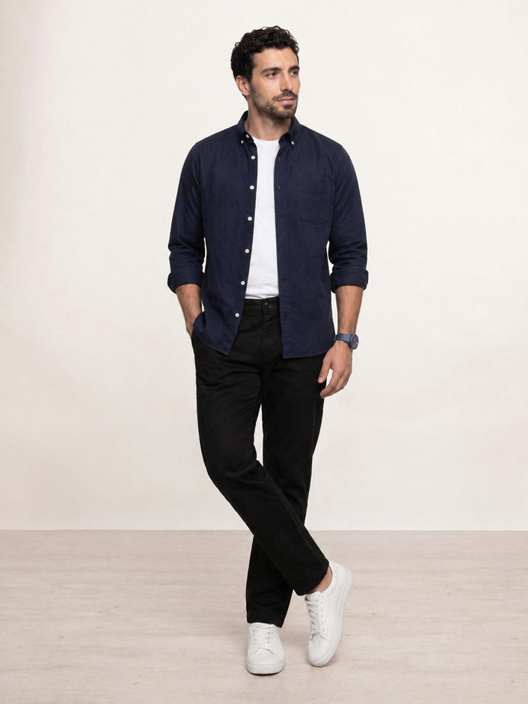 Solid Regular Fit Trouser | Black