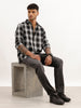 Regular Fit Full Sleeve Checkered Shirt | Black