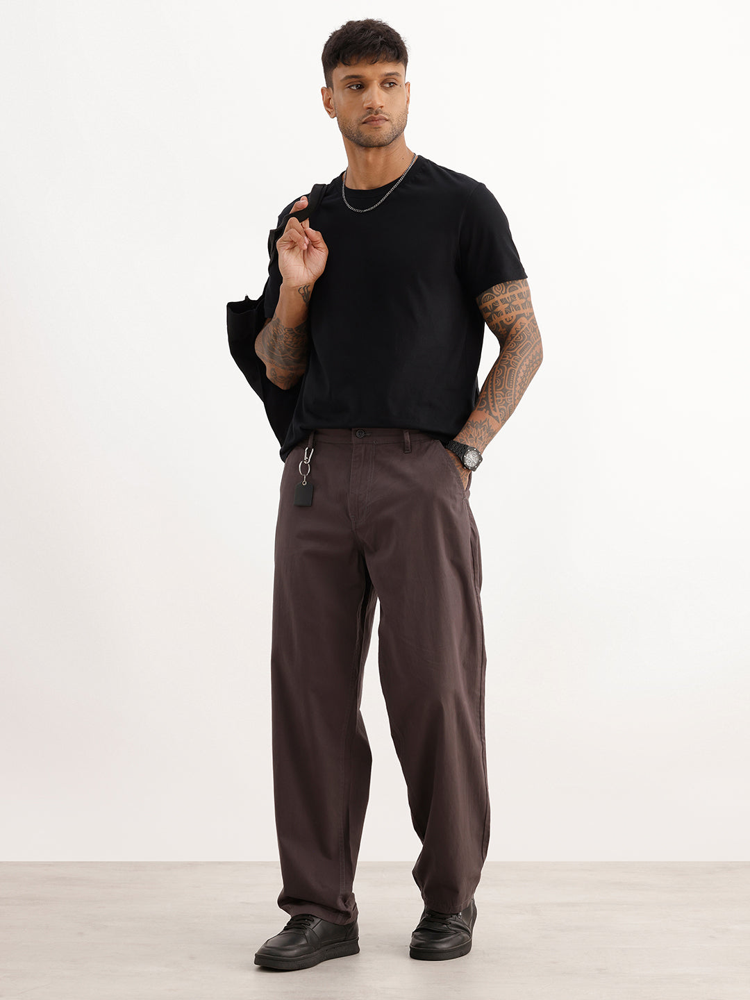 Solid Loose Fit Trouser | Dark Grey