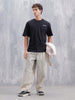 Casual Men Oversized Fit Tee With Graphic | Black