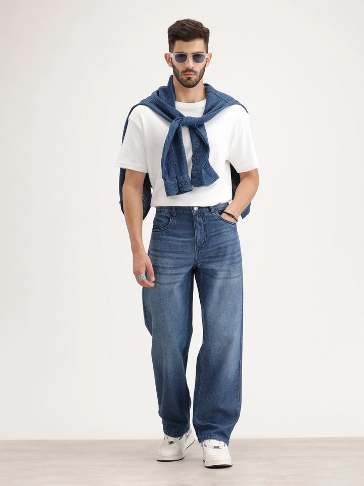 Loose Fit Denim Jeans | Light Blue