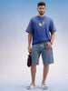 Oversized Fit Front Printed T-Shirt | Blue