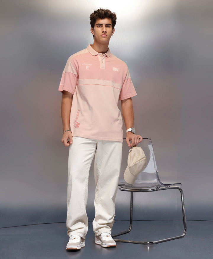 Classic Cut And Sew Polo T-Shirt   |  Pink