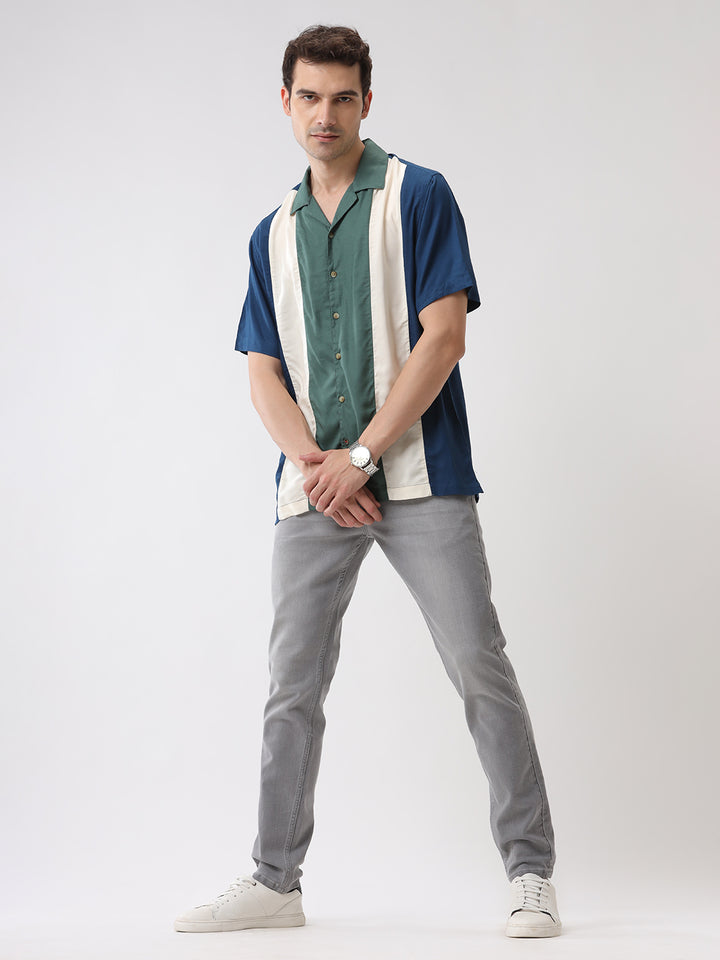 Retro Stripes Resort Collar Shirt