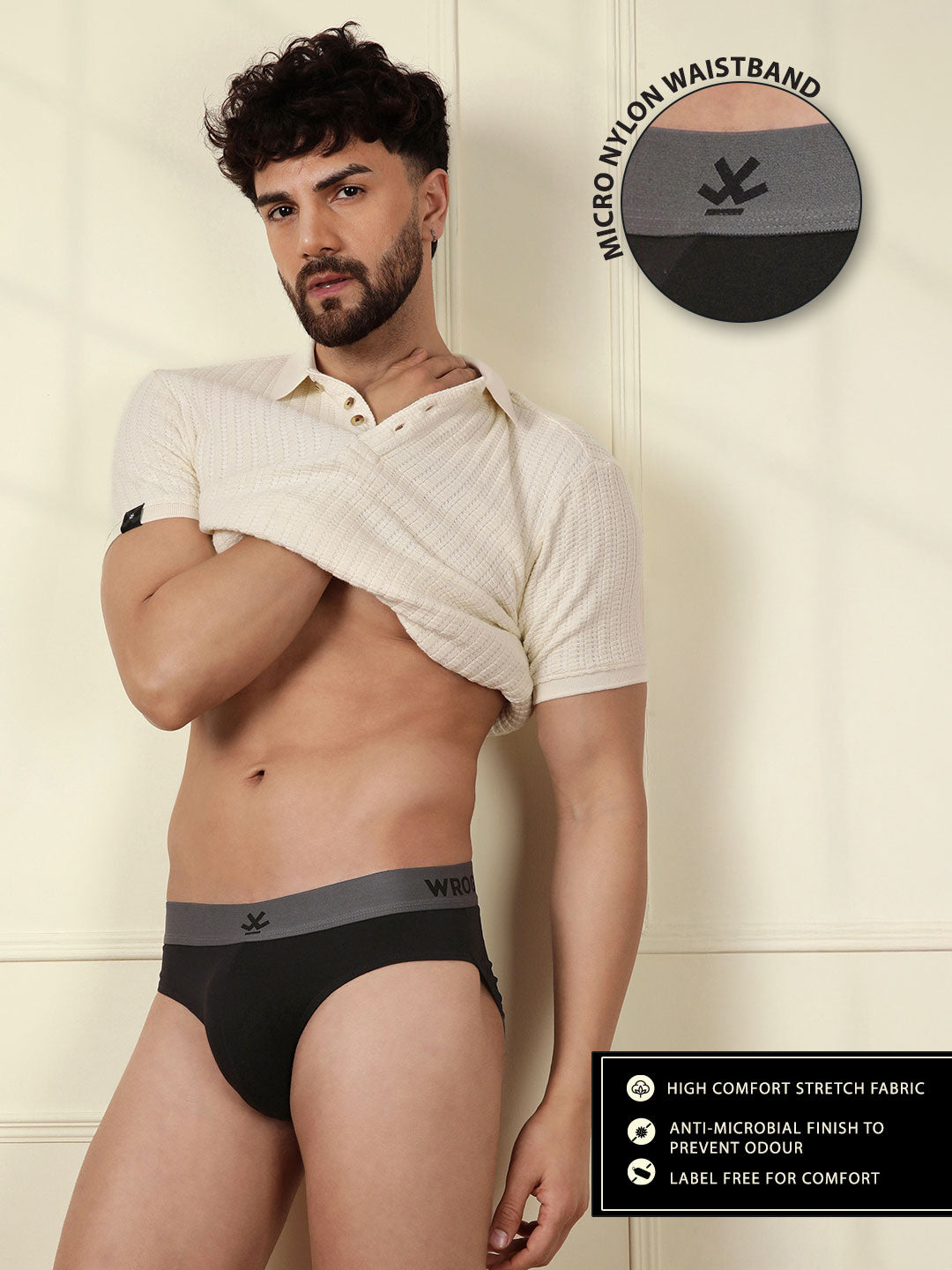 Black Comfort Stretch 1-Pack Brief