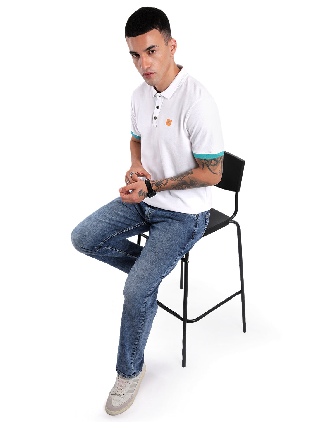 White Pique Basic Polo T-Shirt