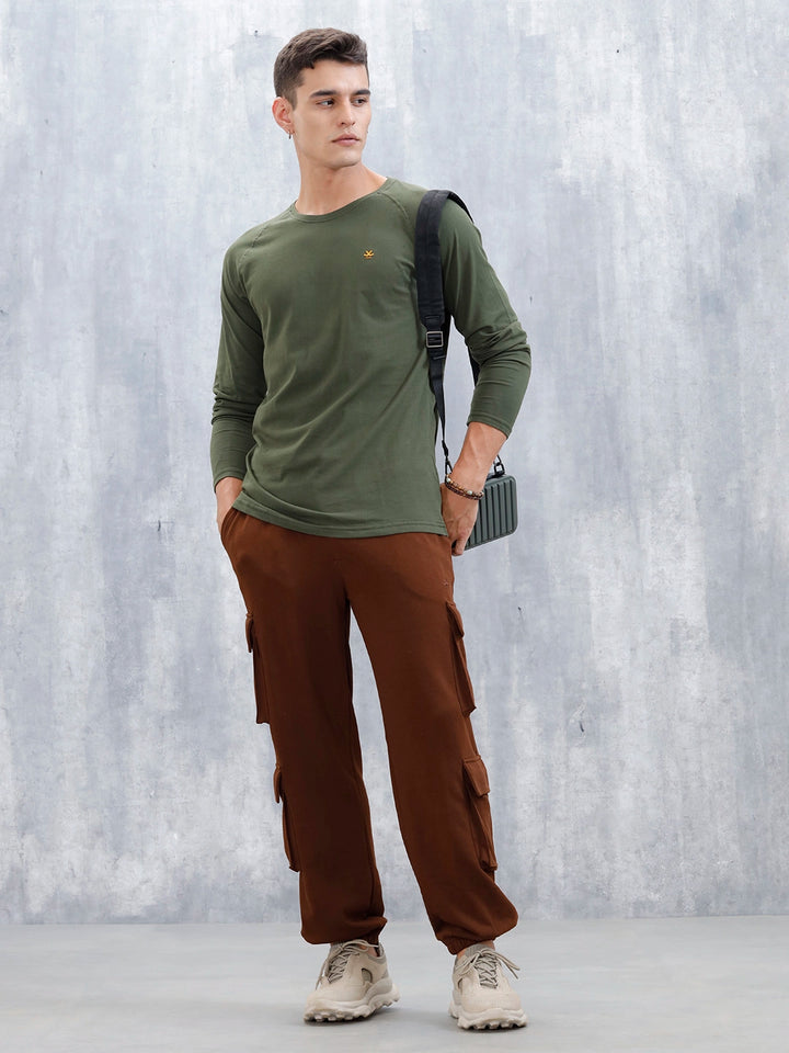 Men's Casual Raglan Sleeve T-Shirt | Olive