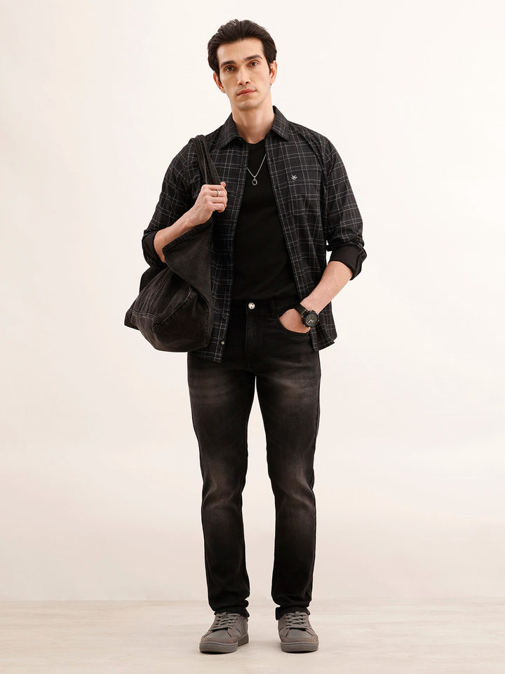 Faded Slim Fit Denim Jeans | Charcoal