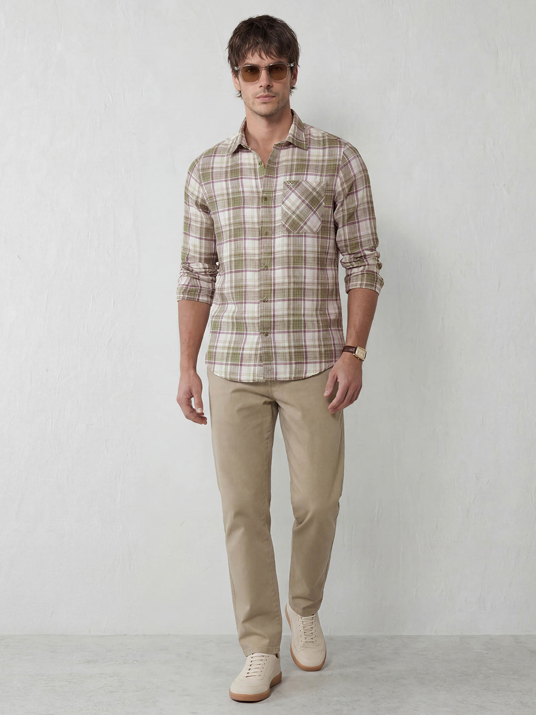 Classic Regular Fit Checkered Shirt | Green
