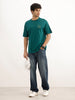 Oversized Placement Printed T-Shirt | Dark Green