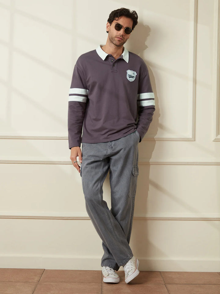 Heavy GSM Varsity Polo T-Shirt | Purple