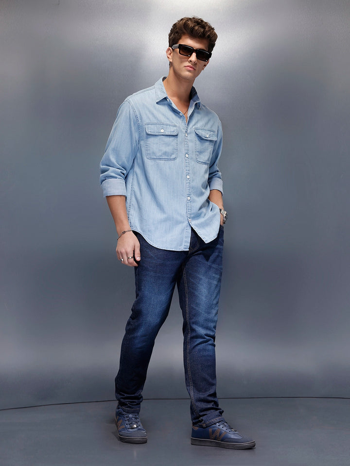 Casual Slim Fit Denim Jeans  | Blue