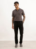 Solid Slim Fit Pleated Trouser | Black