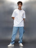 Men's Oversized Pocket Printed Graphic T-shirt | White