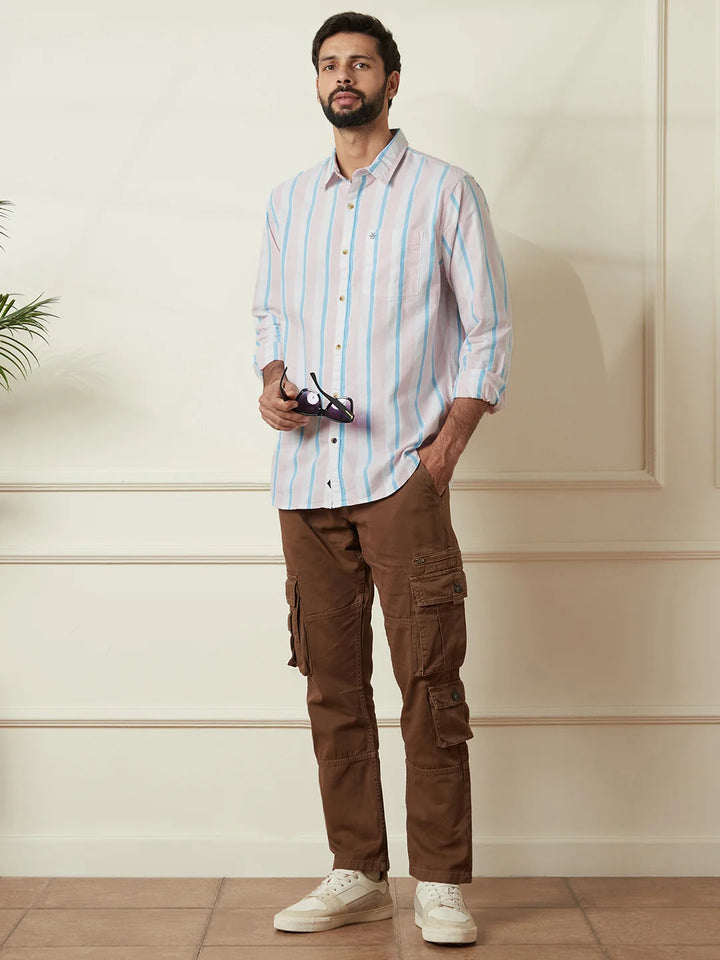 Striped Oxford Shirt | Pink