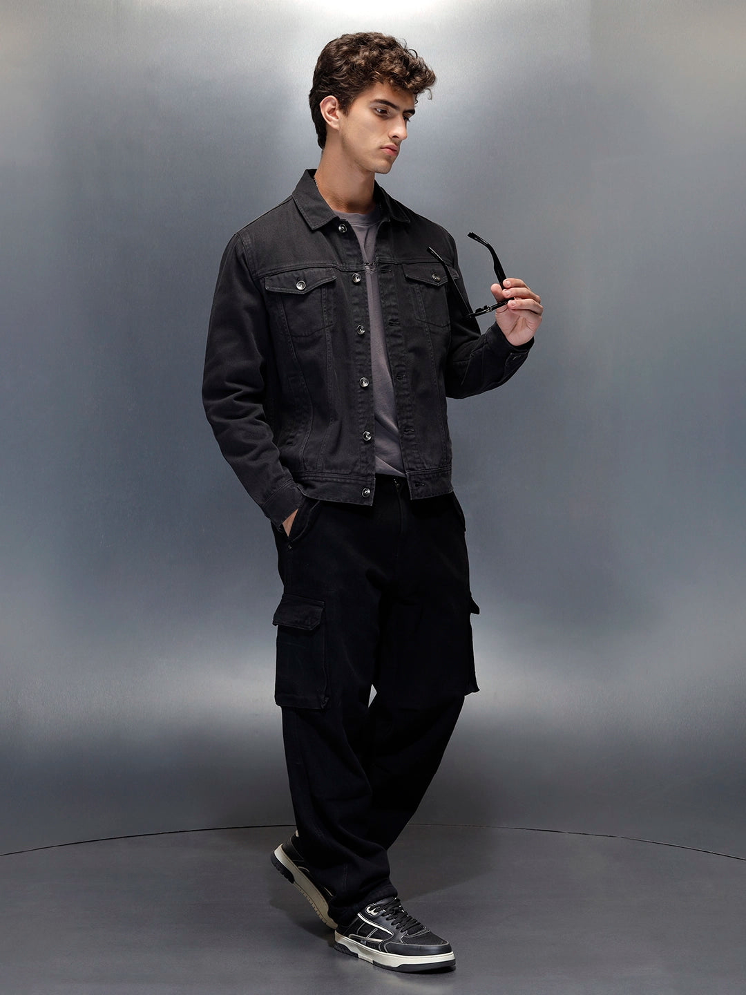 Wrogn Men’s Washed Denim Jacket  |  Dark Stone