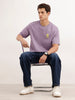 Comfort Fit Placement Printed T-Shirt  | Purple