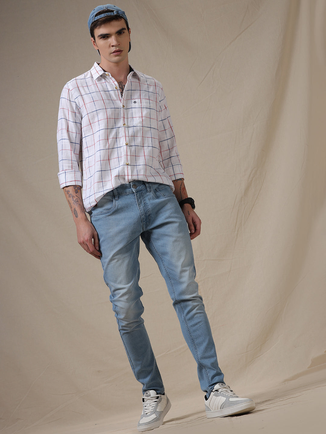 Light Blue Tapered Fit Jeans