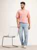 Oversized Placement Printed T-Shirt | Pink