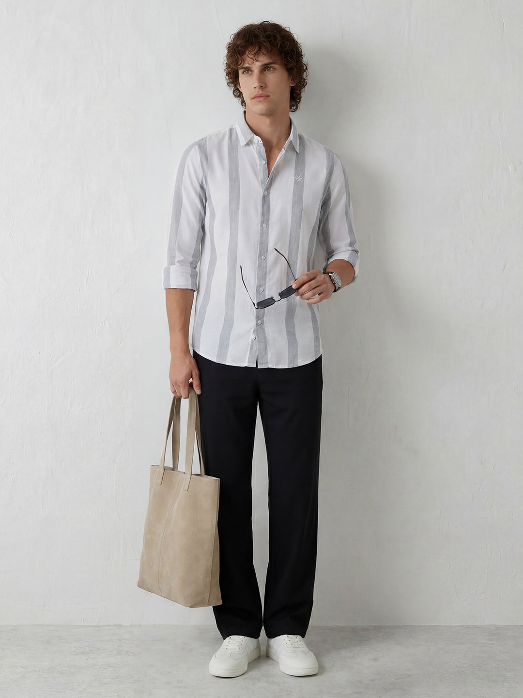 Regular Fit Striped Shirt | White