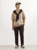 Regular Fit Double Stripe Jogger | Brown