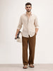 Slim Fit Striped Shirt | Beige