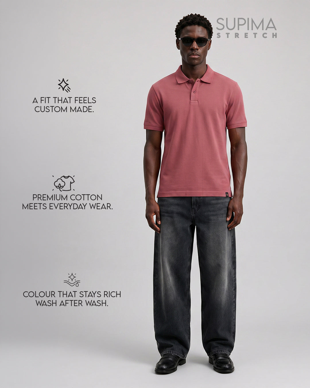 Essential Supima Polo T-Shirt | Essential | Wine