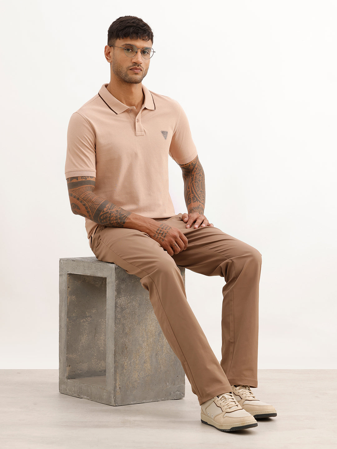 Solid Straight Fit Blended Trouser | Brown | WTR0200SR4085S