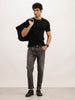 Washed Skinny Crop Denim Jeans | Dark Grey