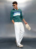 Men's Casual Slim Fit Printed Polo T-Shirt | Green