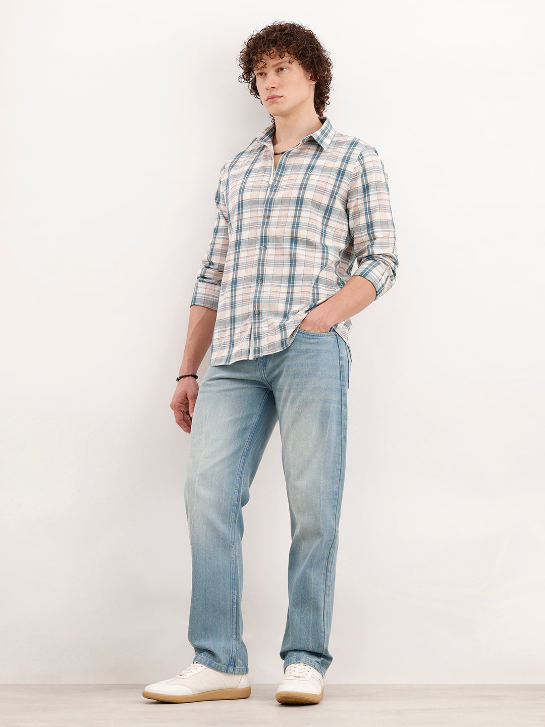 Slim Fit Checkered Shirt  | Green