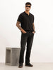 Washed Straight Fit Denim Jeans | Black