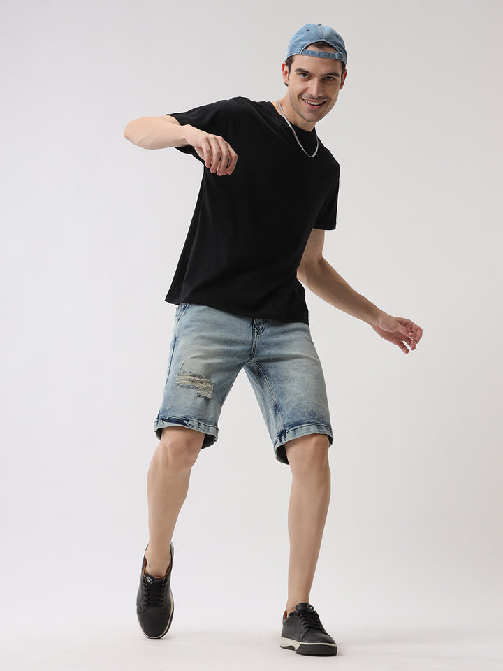 Ripped Medstone Denim Shorts