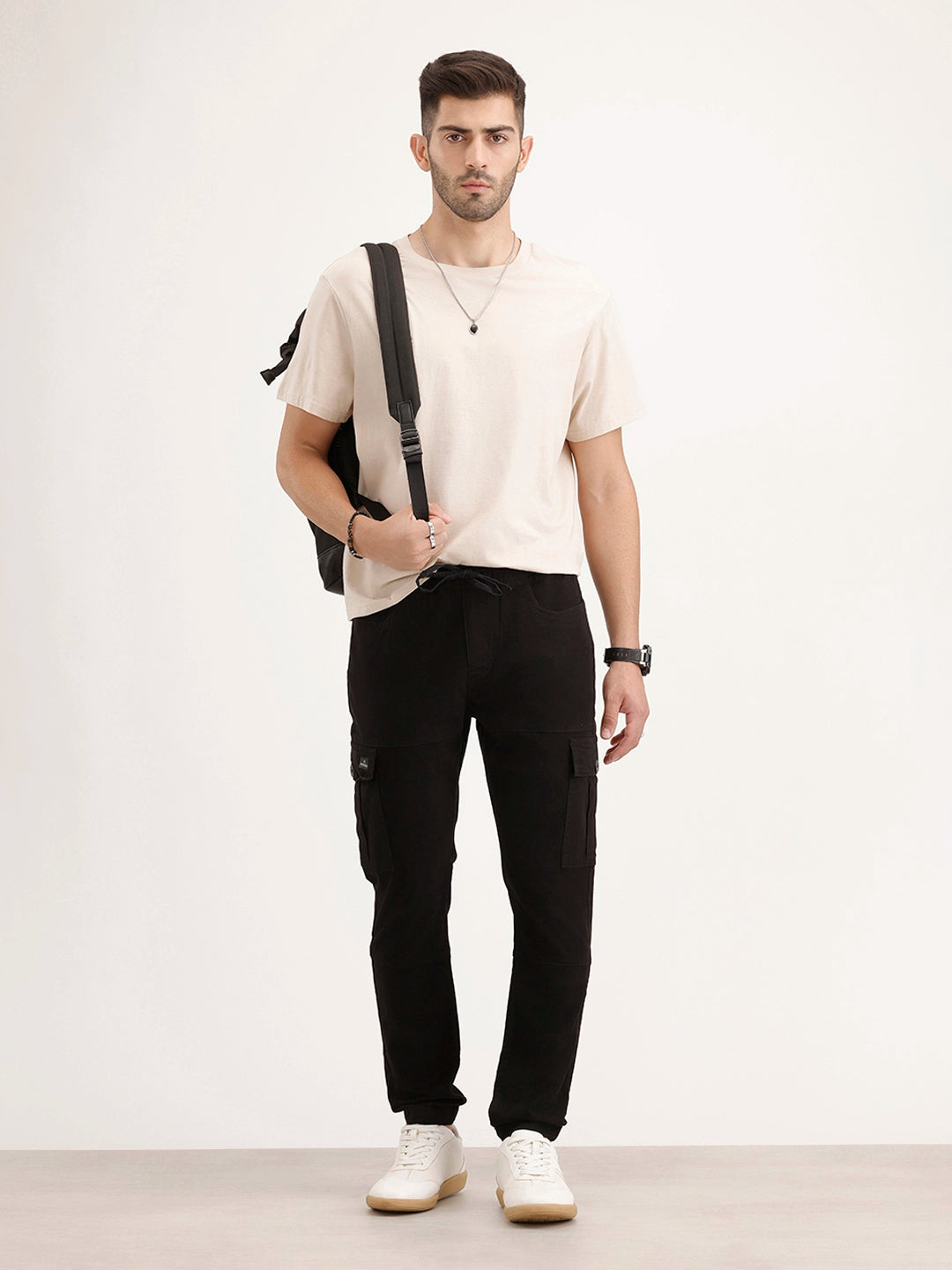 Jogger Fit Cargo Trouser | Black