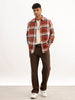 Regular Fit Full Sleeve Checkered Shirt | Brown