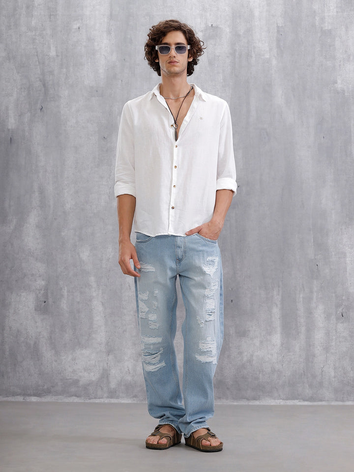 Classic Comfort Linen Shirt | White
