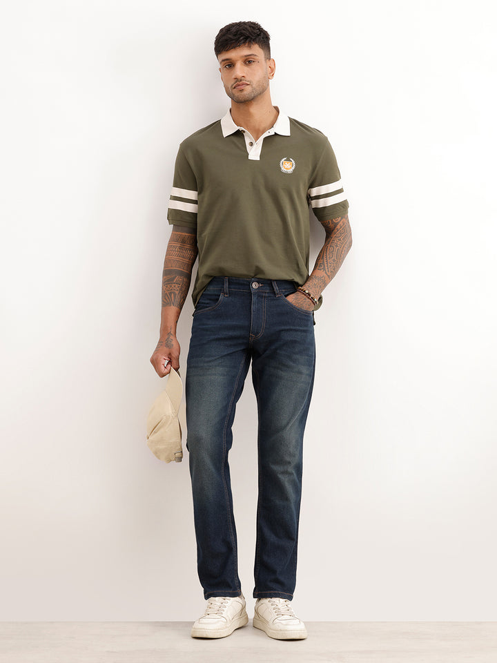 Slim Fit Faded Denim Jeans | Blue