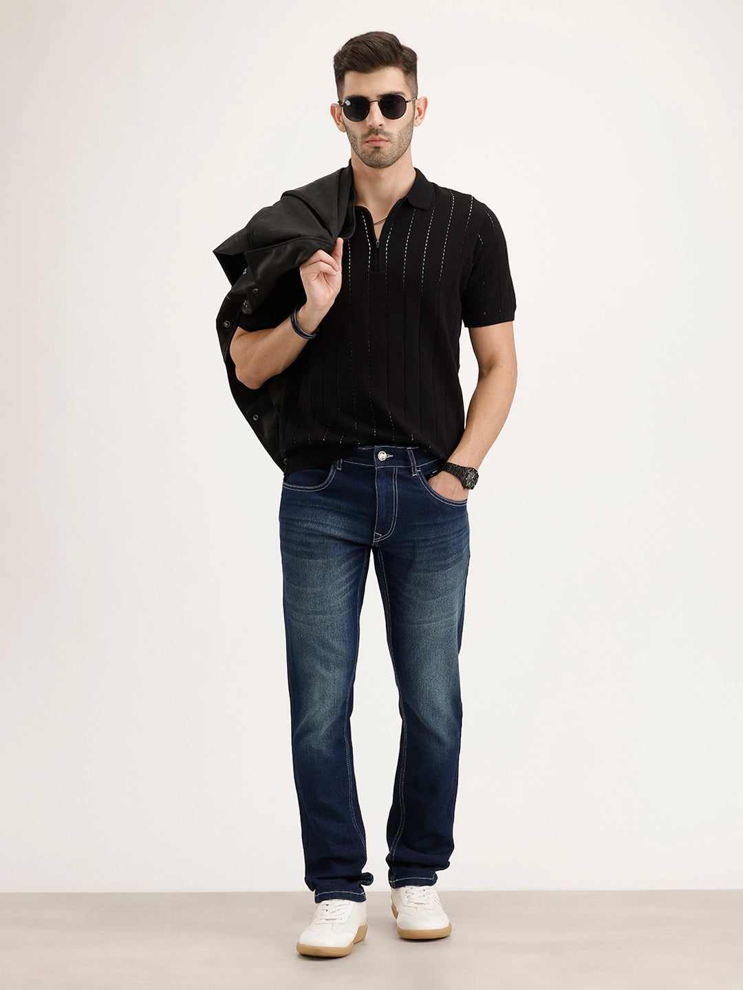 Faded Slim Fit Denim Jeans | Blue