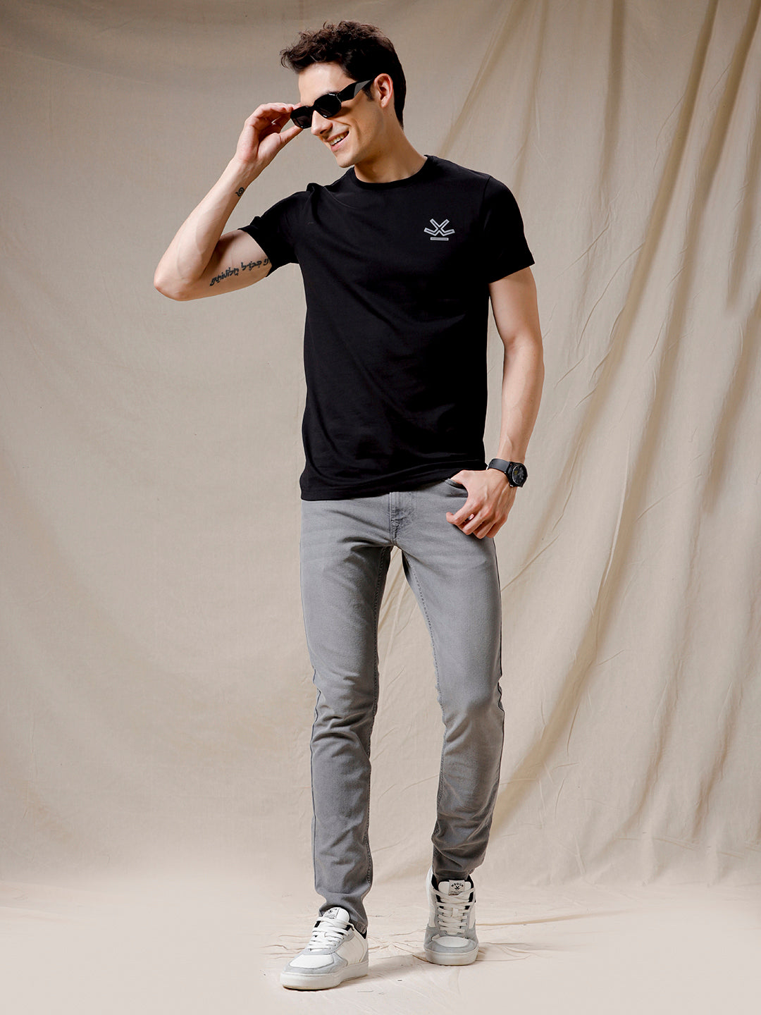 Faded Skinny Fit Grey Jeans